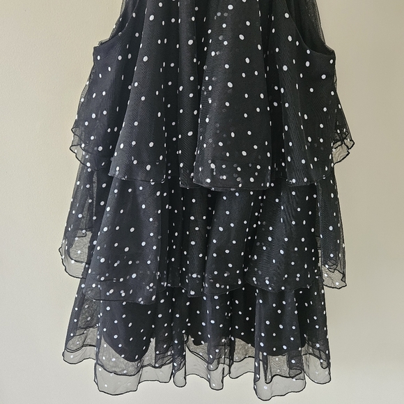 Kate Spade x Target Black White Polka Dot Tiered Halter Mini Dress - Picture 6 of 10